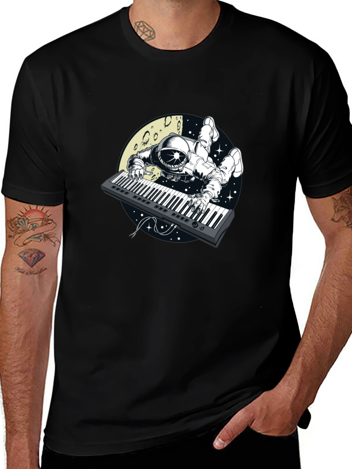 Astronaut Keyboard Player Graphic Tee