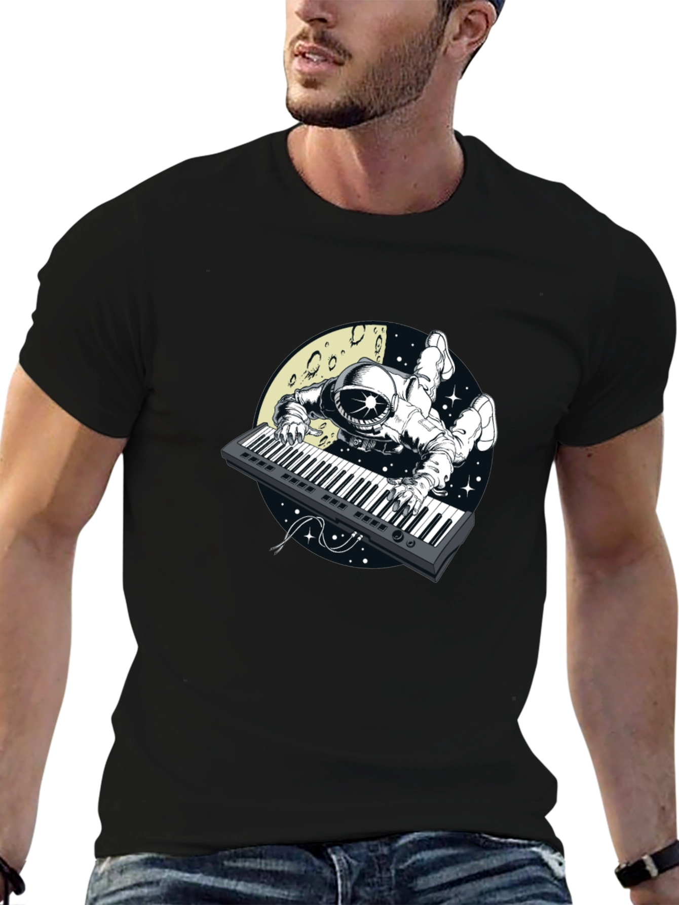 Astronaut Keyboard Player Graphic Tee