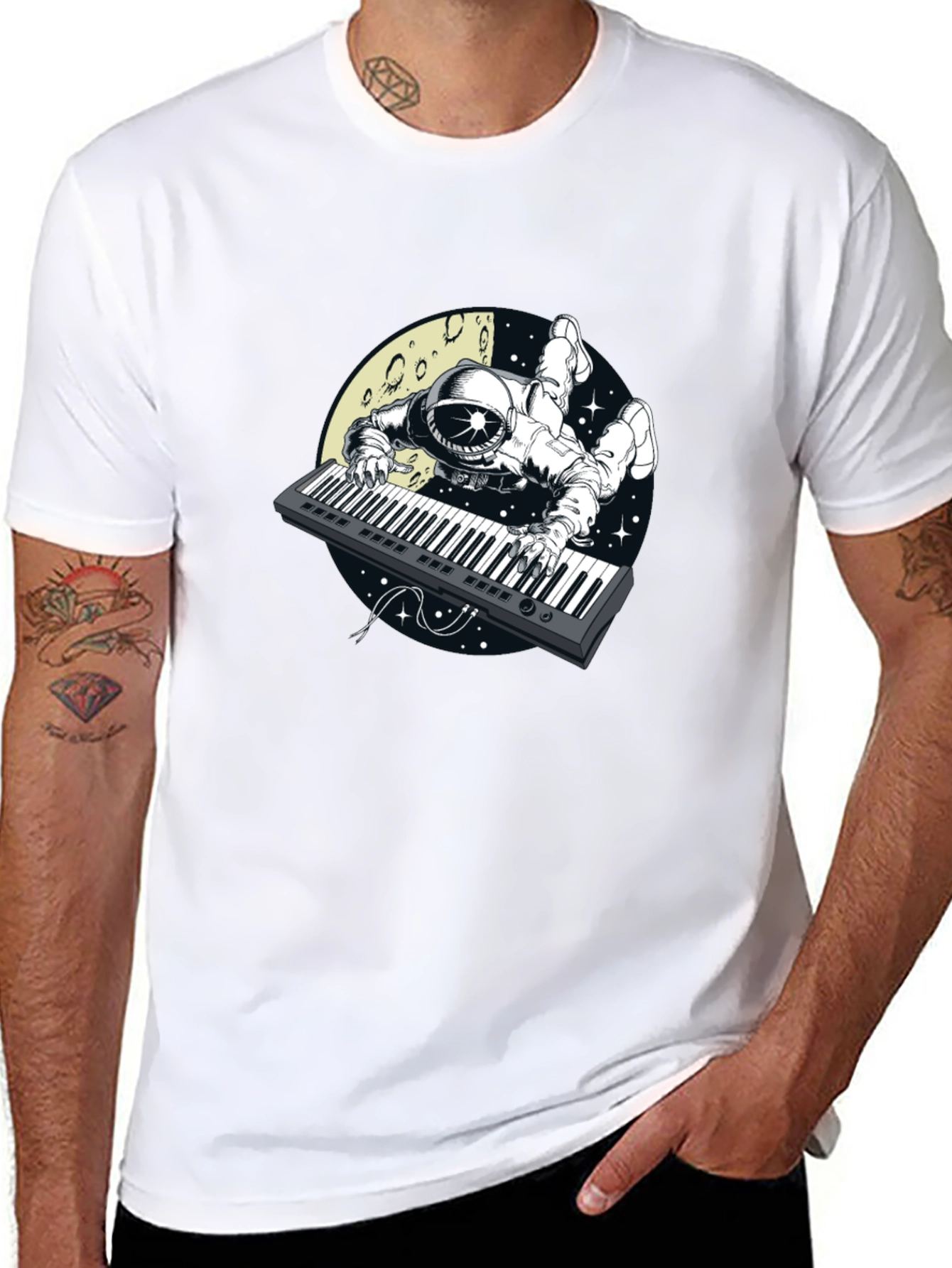Astronaut Keyboard Player Graphic Tee