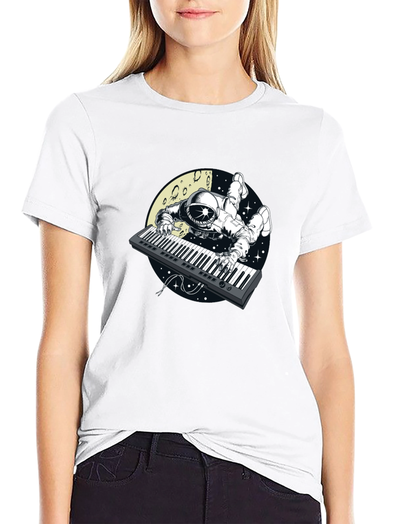 Astronaut Keyboard Player Graphic Tee