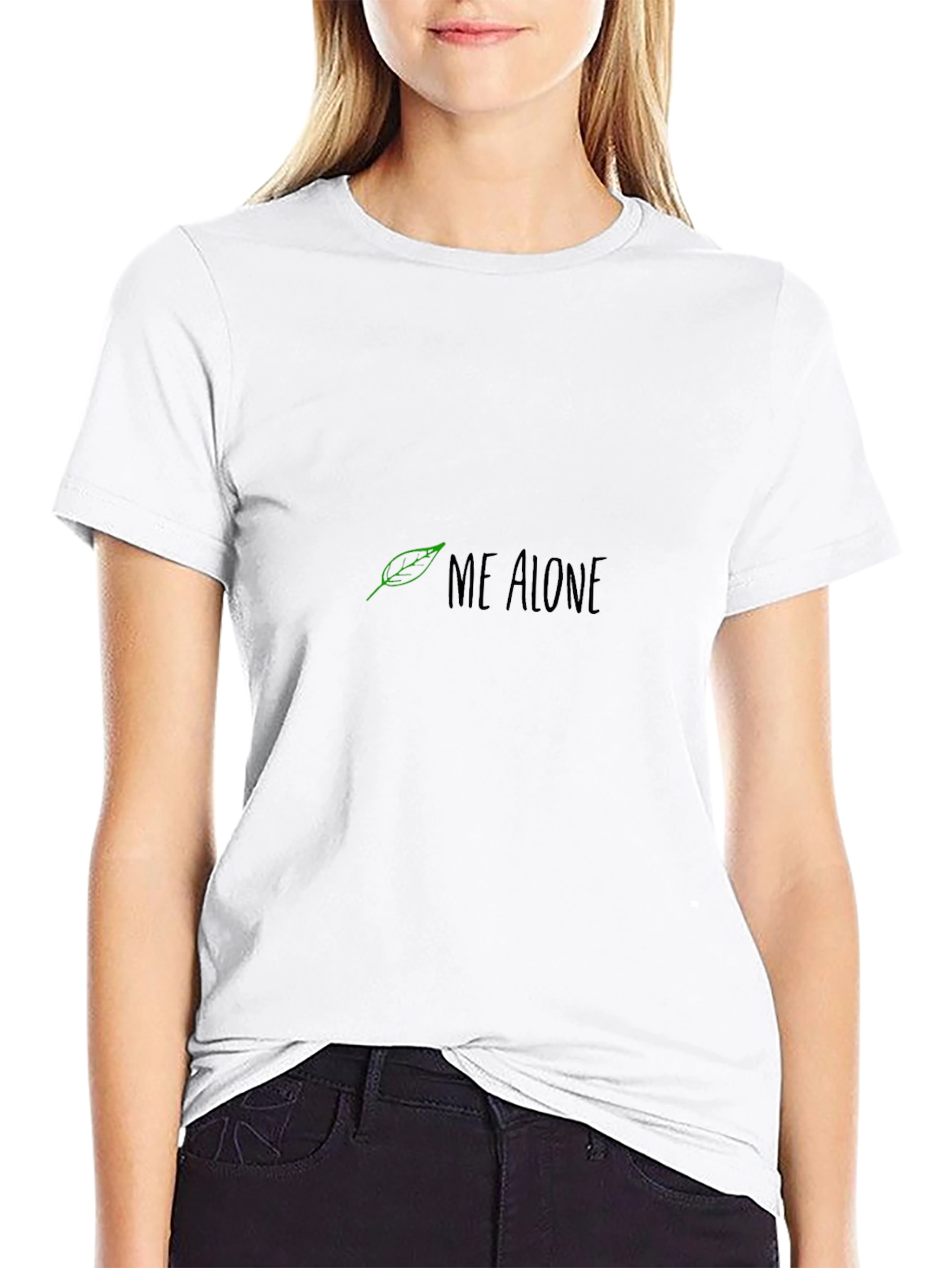Me Alone Graphic Print Black Tee