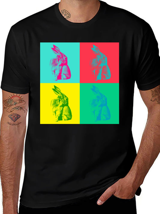 Pop Art Bunny T-Shirt - Colorful Graphic Tee