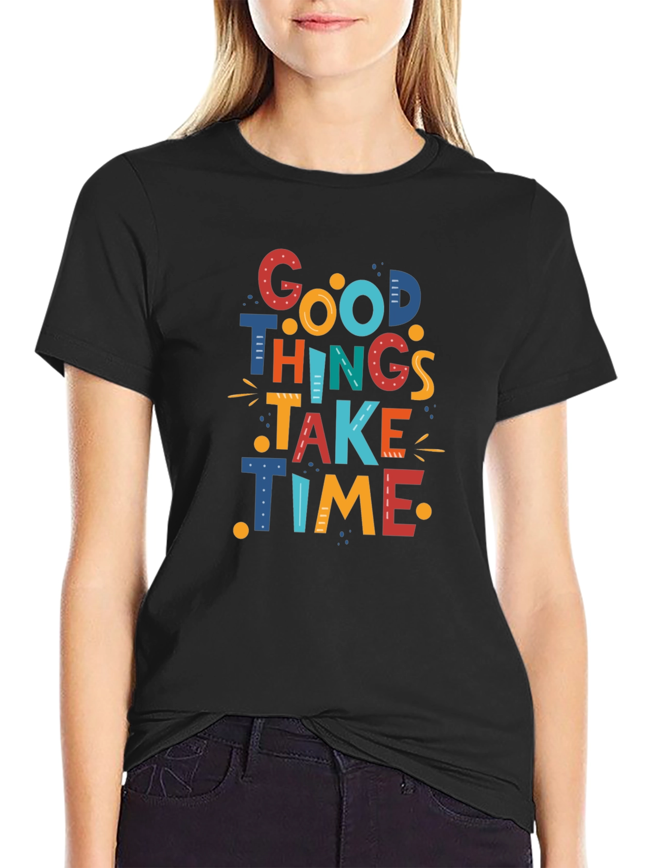 Good Things Take Time Graphic Tee - Black