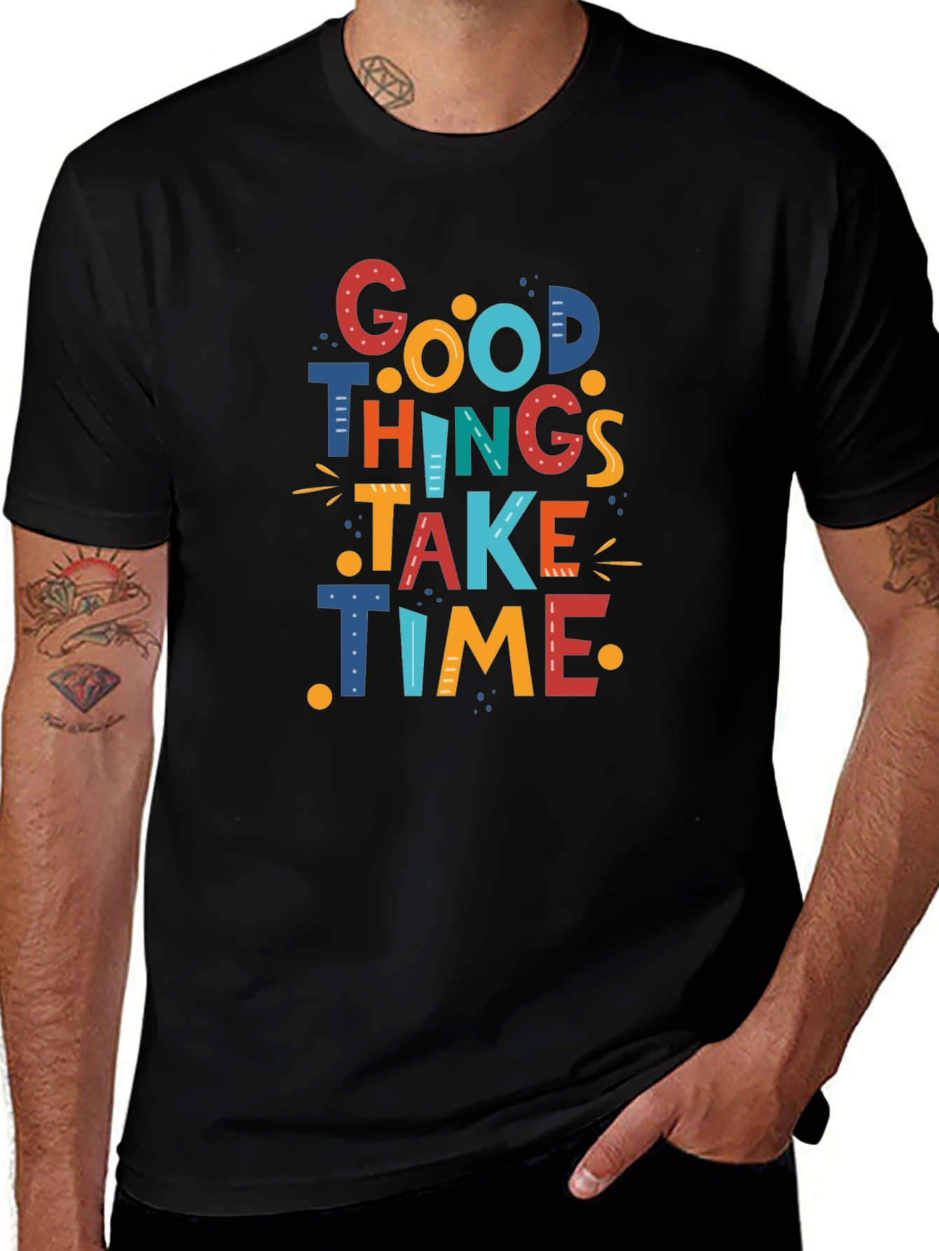 Good Things Take Time Graphic Tee - Black