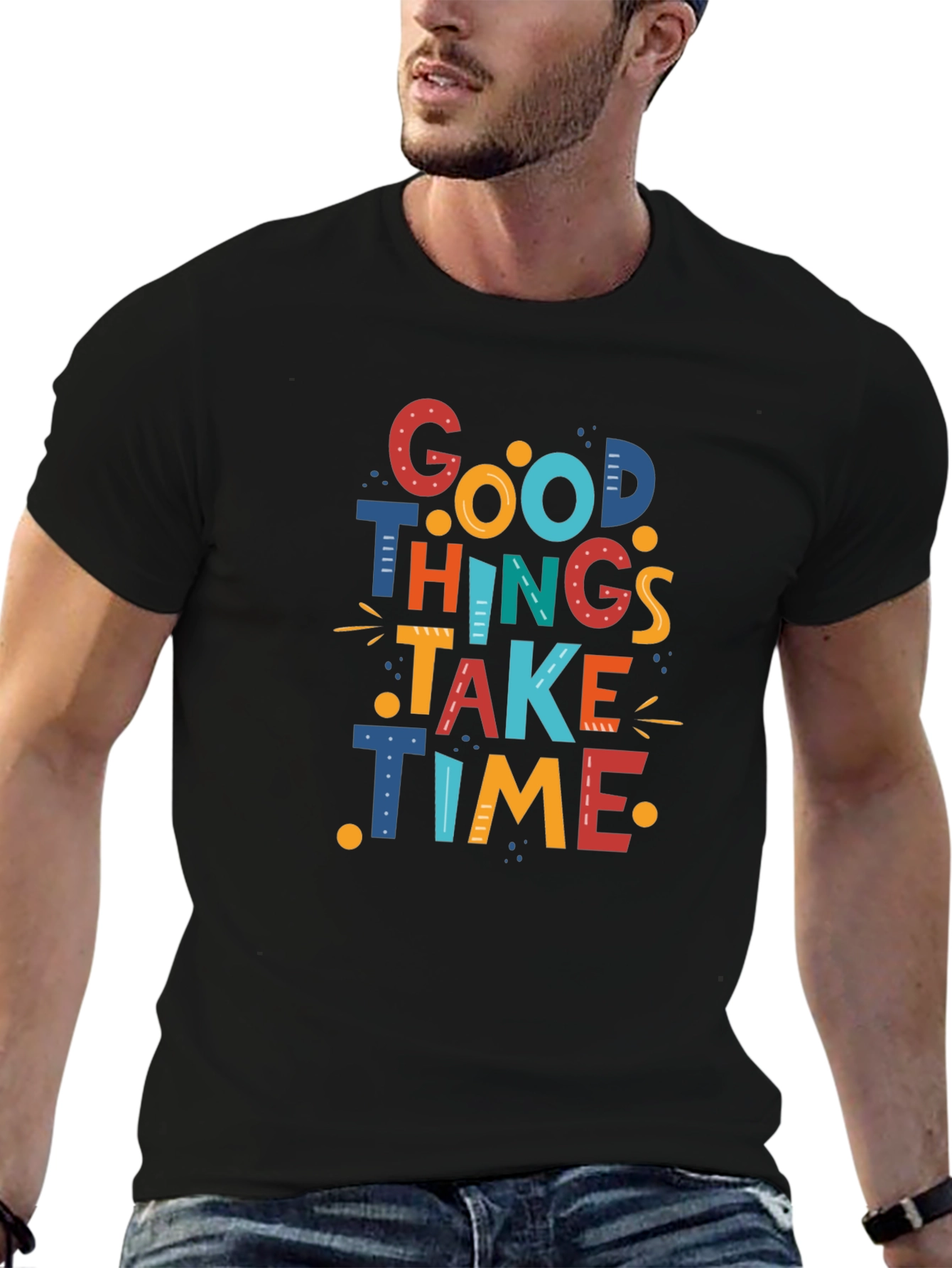 Good Things Take Time Graphic Tee - Black