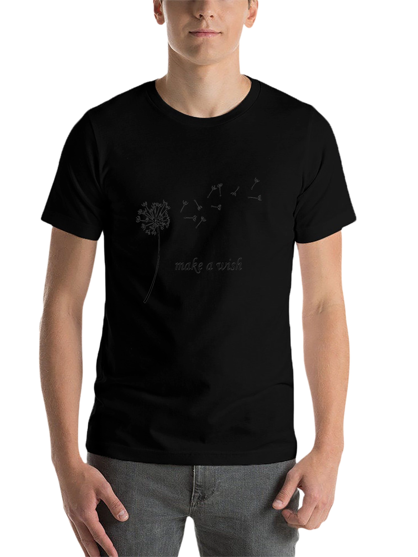 Make a Wish Dandelion Black T-Shirt