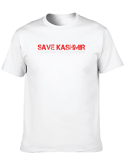 Save Kashmir Graphic Tee - Black Cotton Activist Shirt