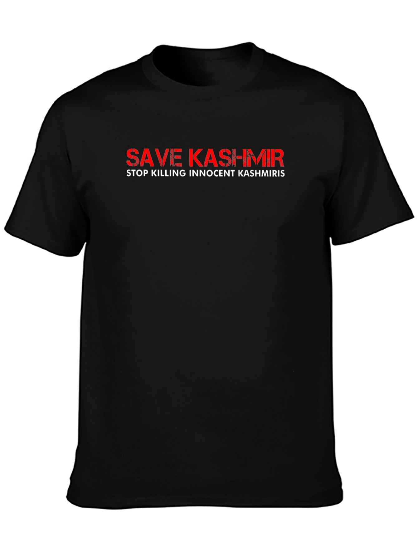 Save Kashmir Graphic Tee - Black Cotton Activist Shirt