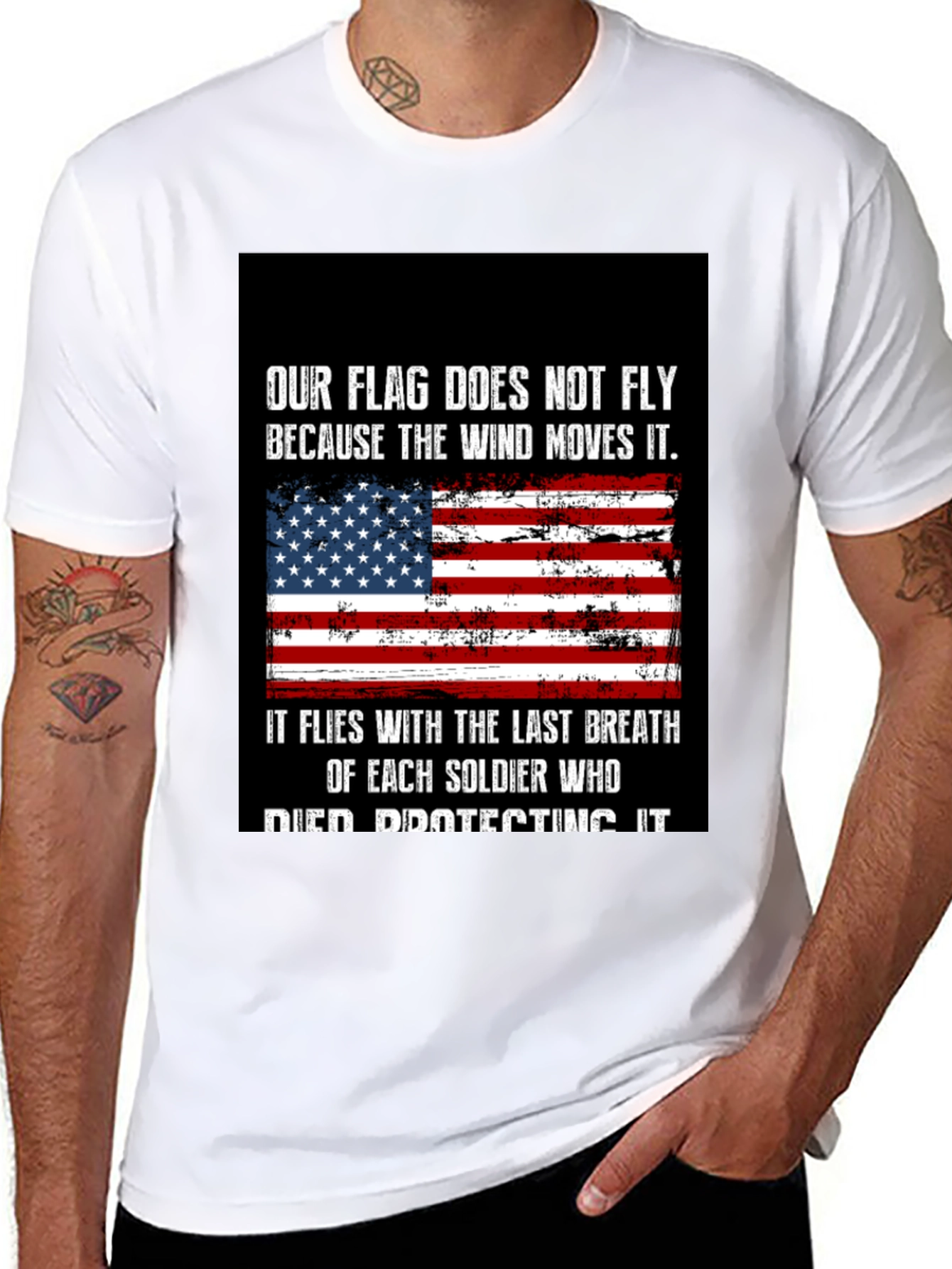 Patriotic USA Flag Soldier T-Shirt
