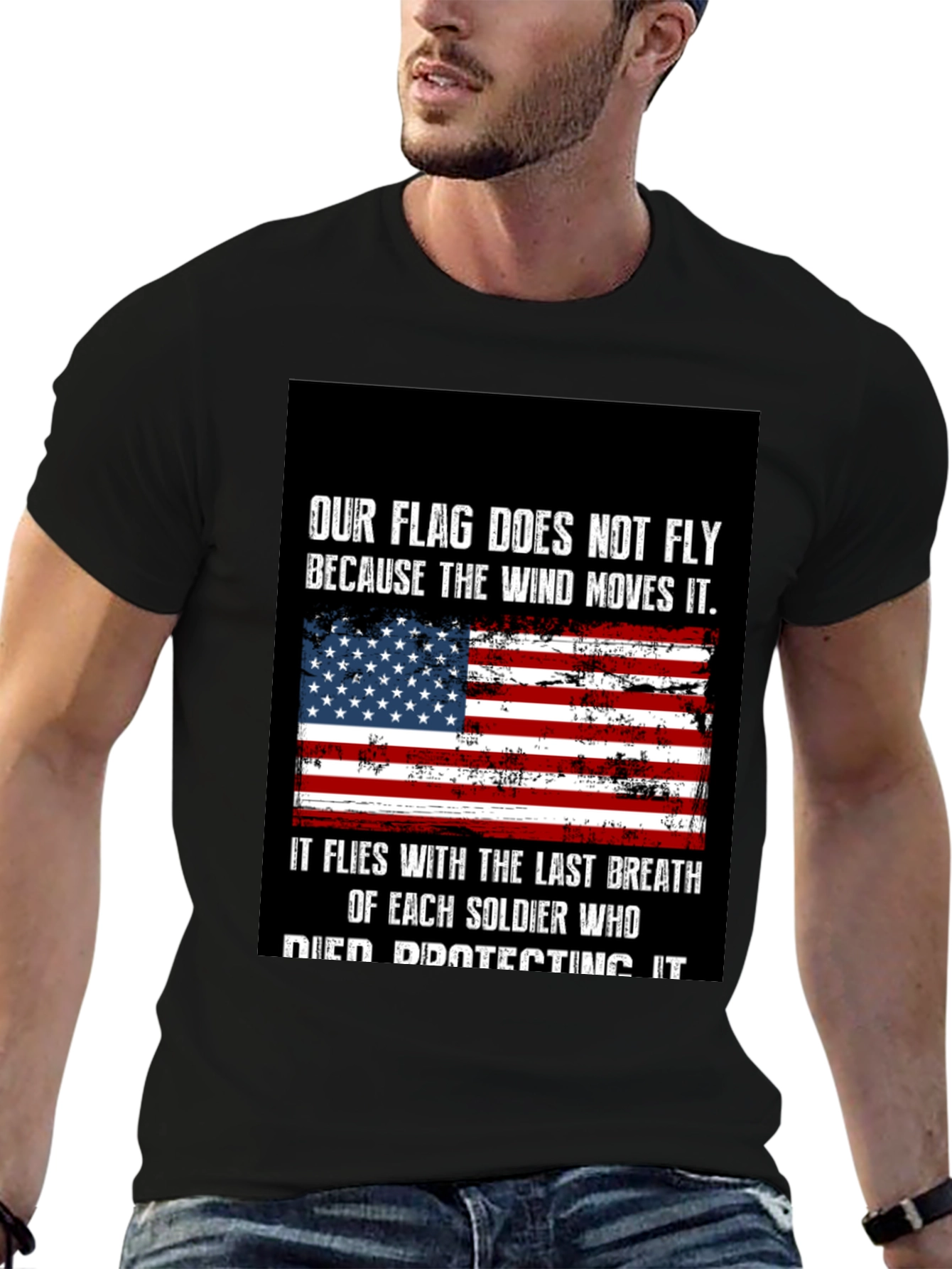 Patriotic USA Flag Soldier T-Shirt