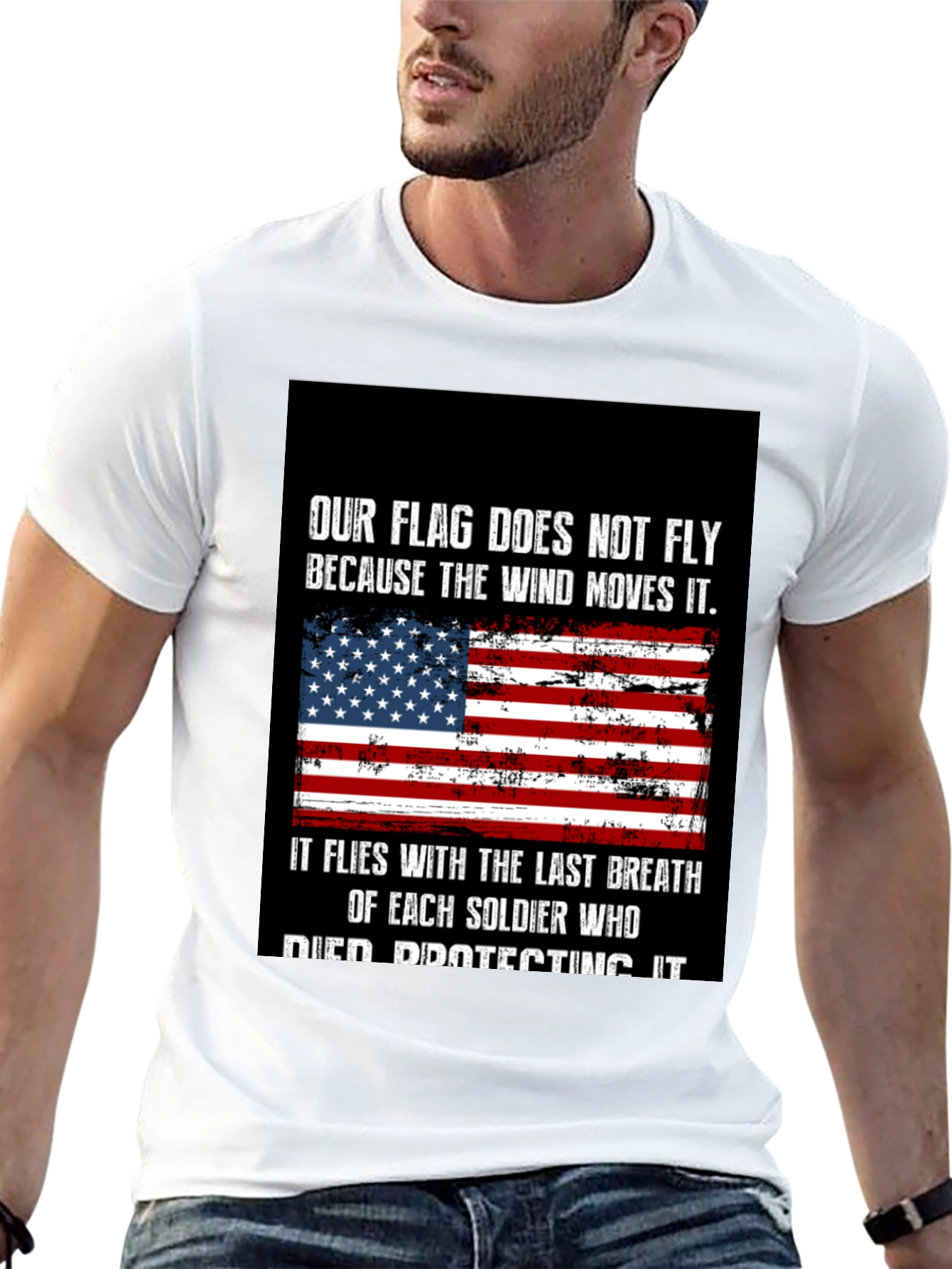 Patriotic USA Flag Soldier T-Shirt