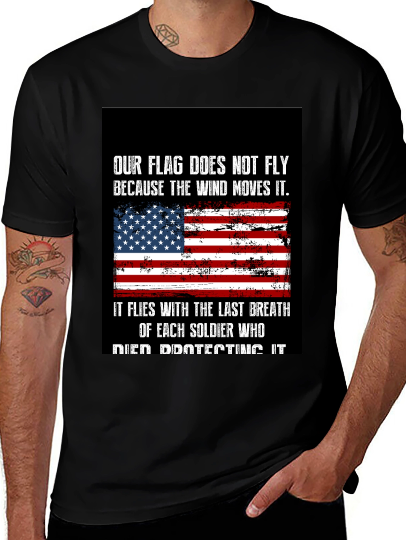 Patriotic USA Flag Soldier T-Shirt