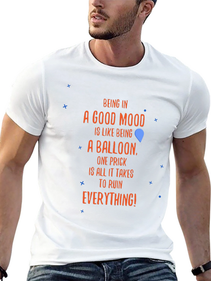 Funny Mood Balloon Graphic Tee - Humor T-Shirt