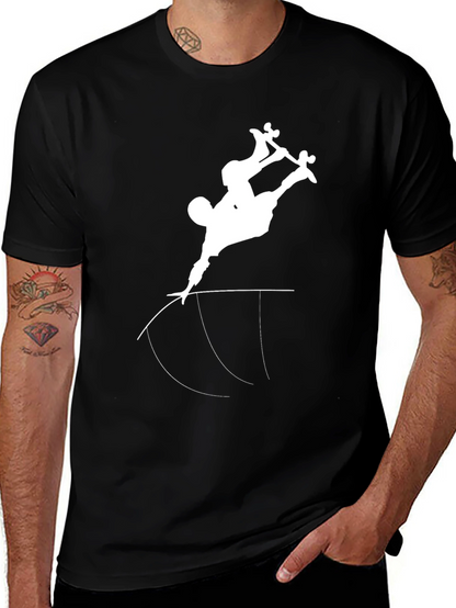 Skater Silhouette Graphic Tee - Cool Black T-Shirt