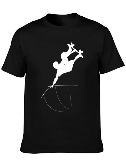Skater Silhouette Graphic Tee - Cool Black T-Shirt