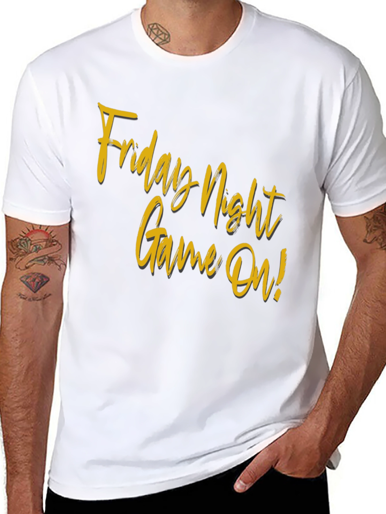 Friday Night Game On! Black T-Shirt