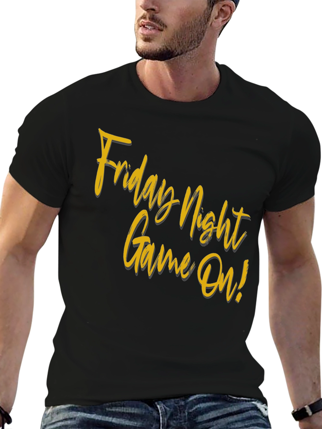 Friday Night Game On! Black T-Shirt