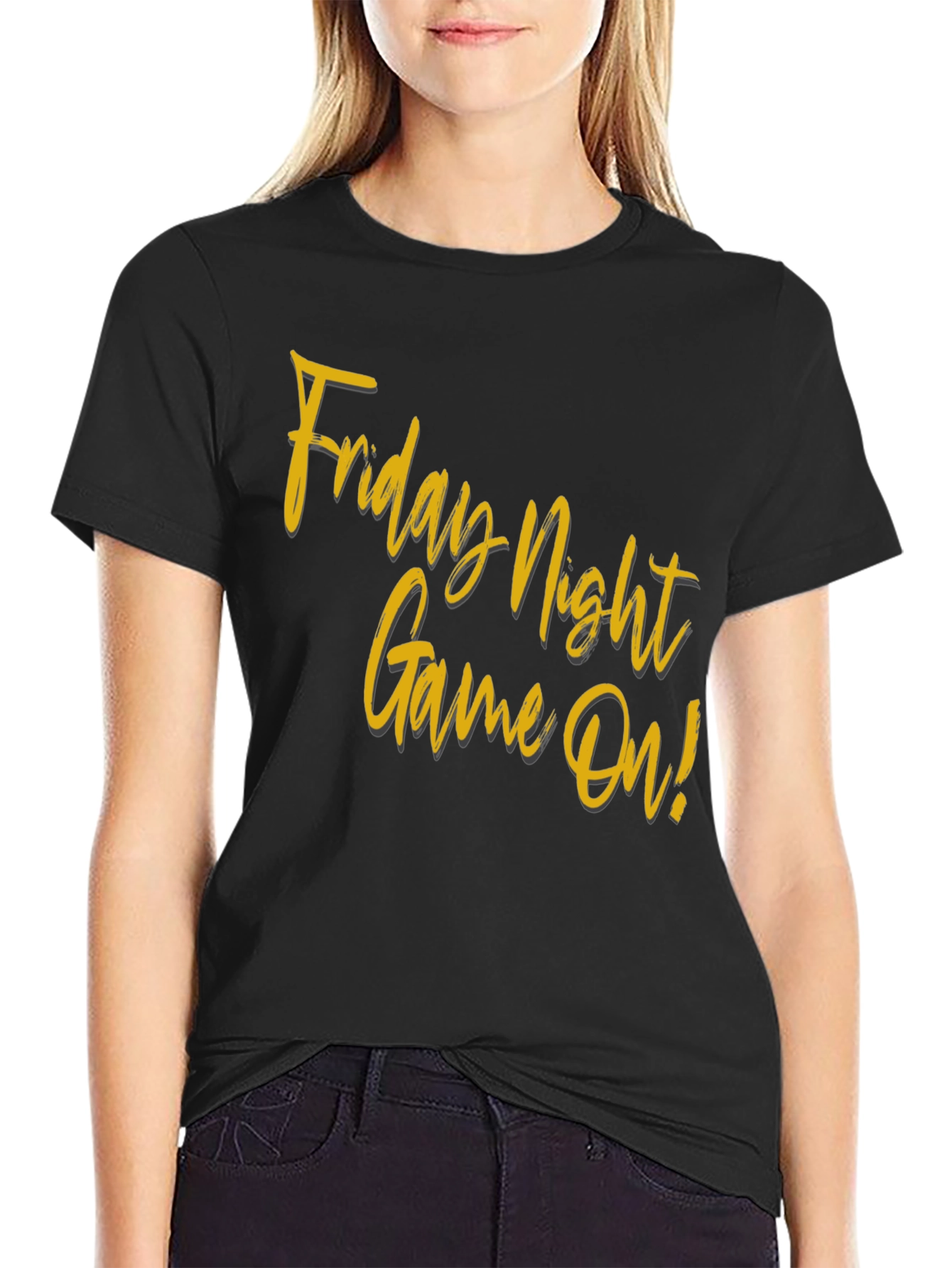 Friday Night Game On! Black T-Shirt