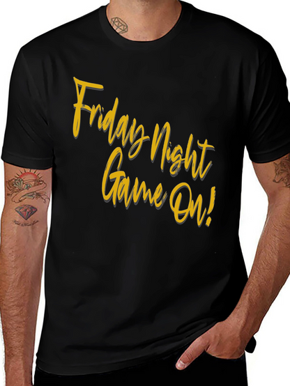 Friday Night Game On! Black T-Shirt