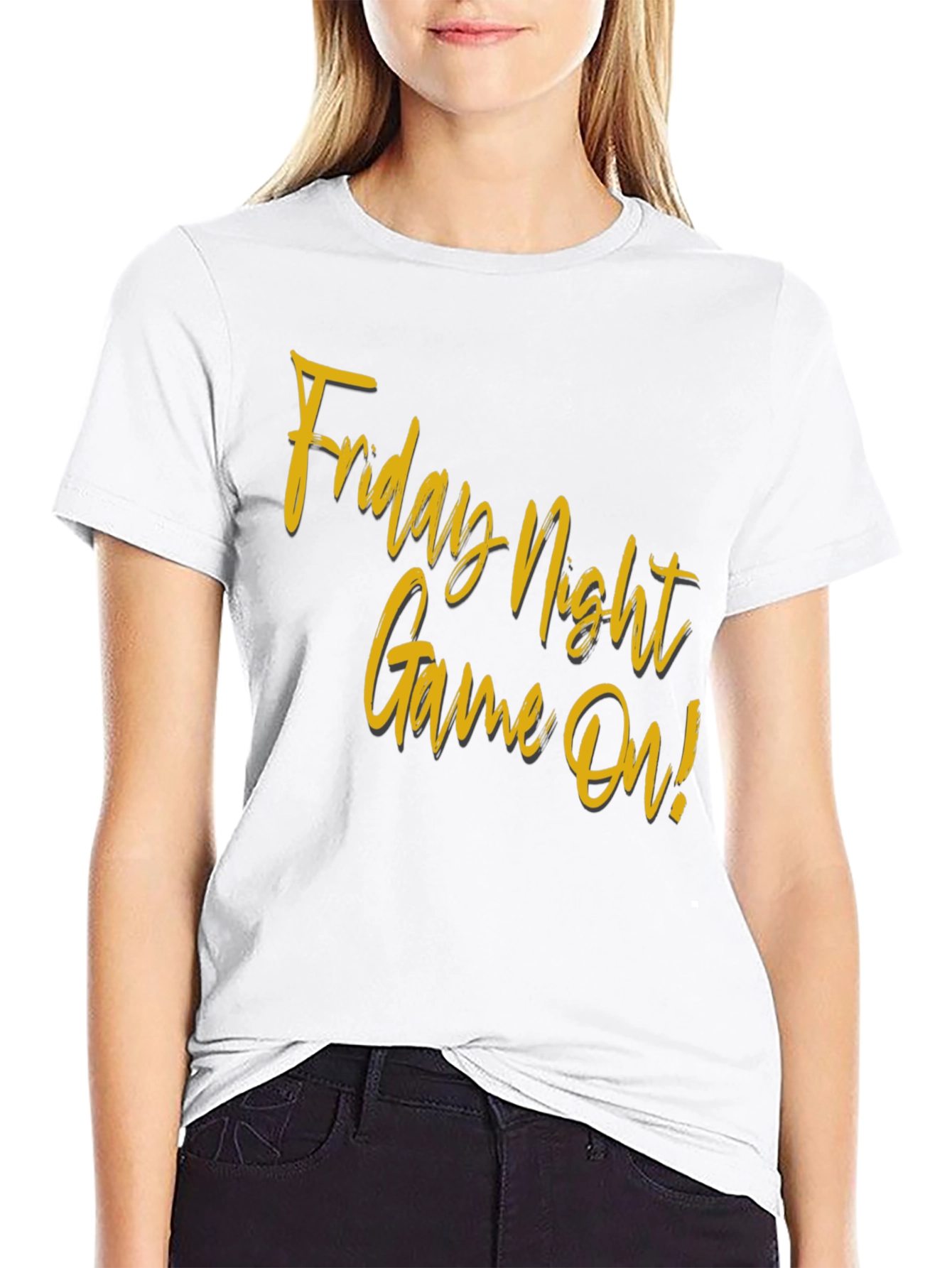 Friday Night Game On! Black T-Shirt