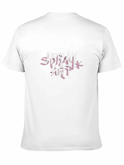 Spray Art Graphic Print Black T-Shirt