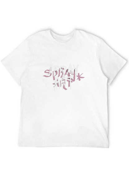 Spray Art Graphic Print Black T-Shirt