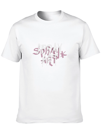 Spray Art Graphic Print Black T-Shirt