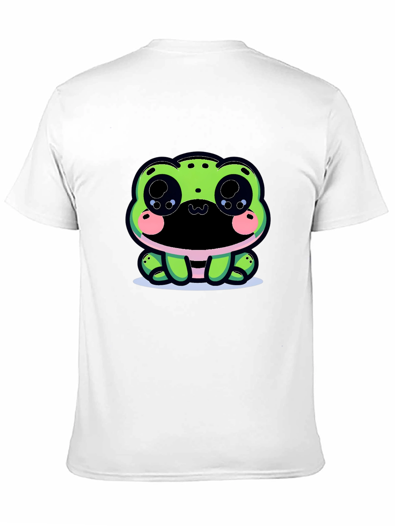 Cute Frog Graphic Tee - Black Cotton Blend
