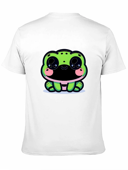 Cute Frog Graphic Tee - Black Cotton Blend