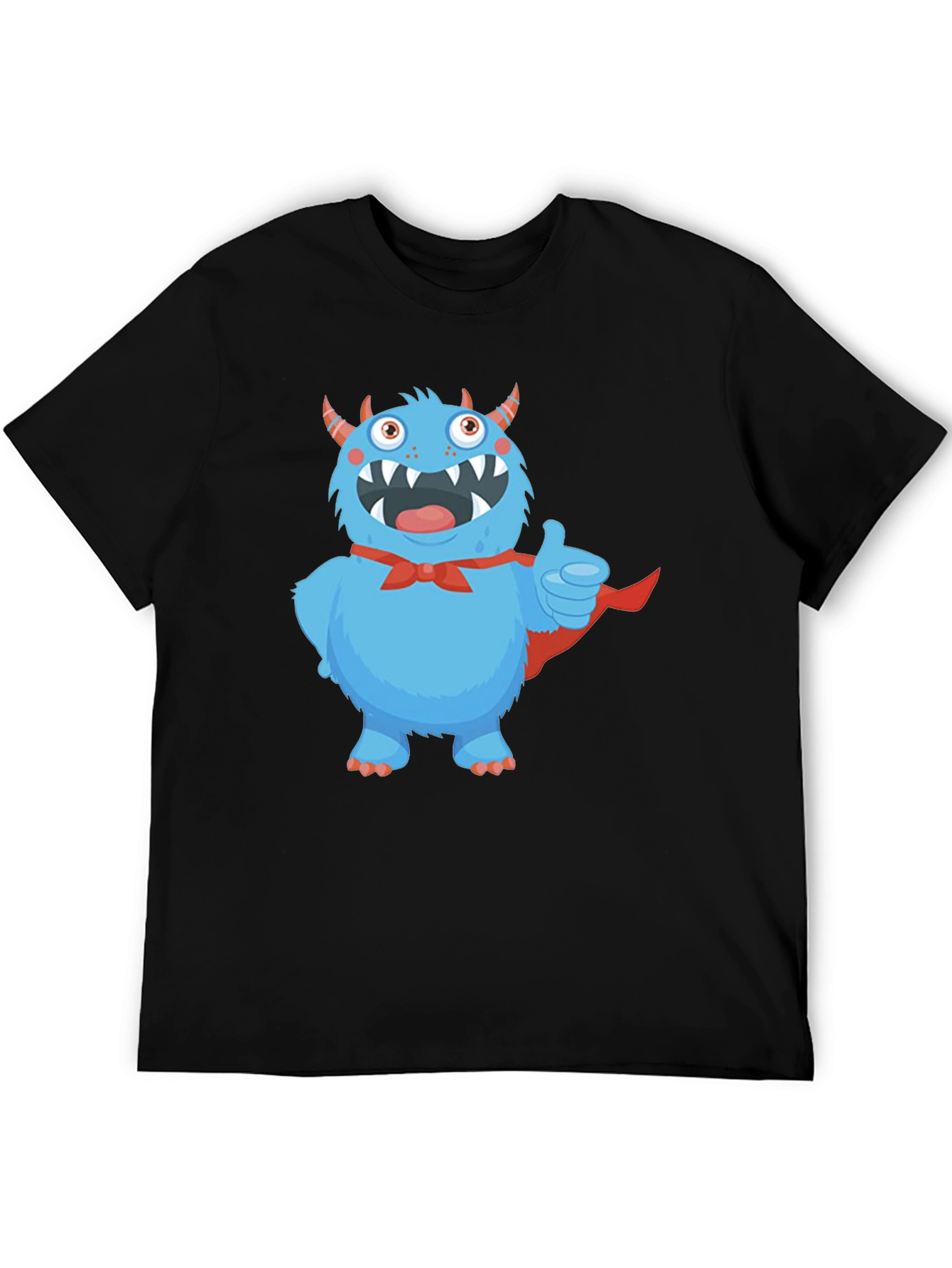 Monster Graphic Tee - Cute Blue Cartoon Character