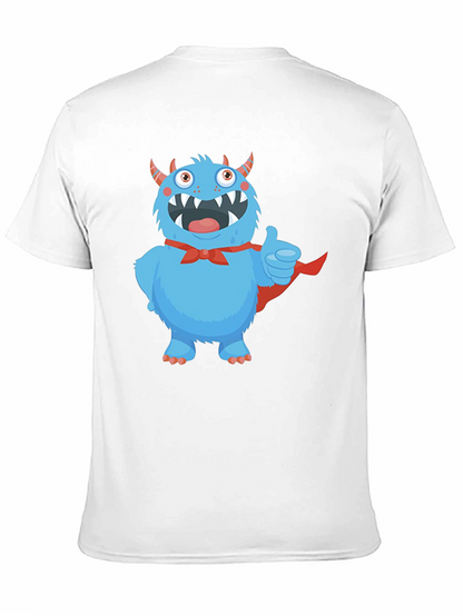 Monster Graphic Tee - Cute Blue Cartoon Character