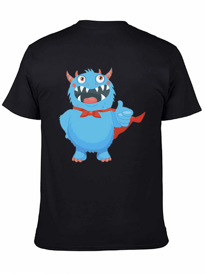 Monster Graphic Tee - Cute Blue Cartoon Character