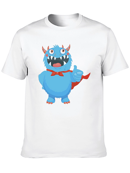 Monster Graphic Tee - Cute Blue Cartoon Character