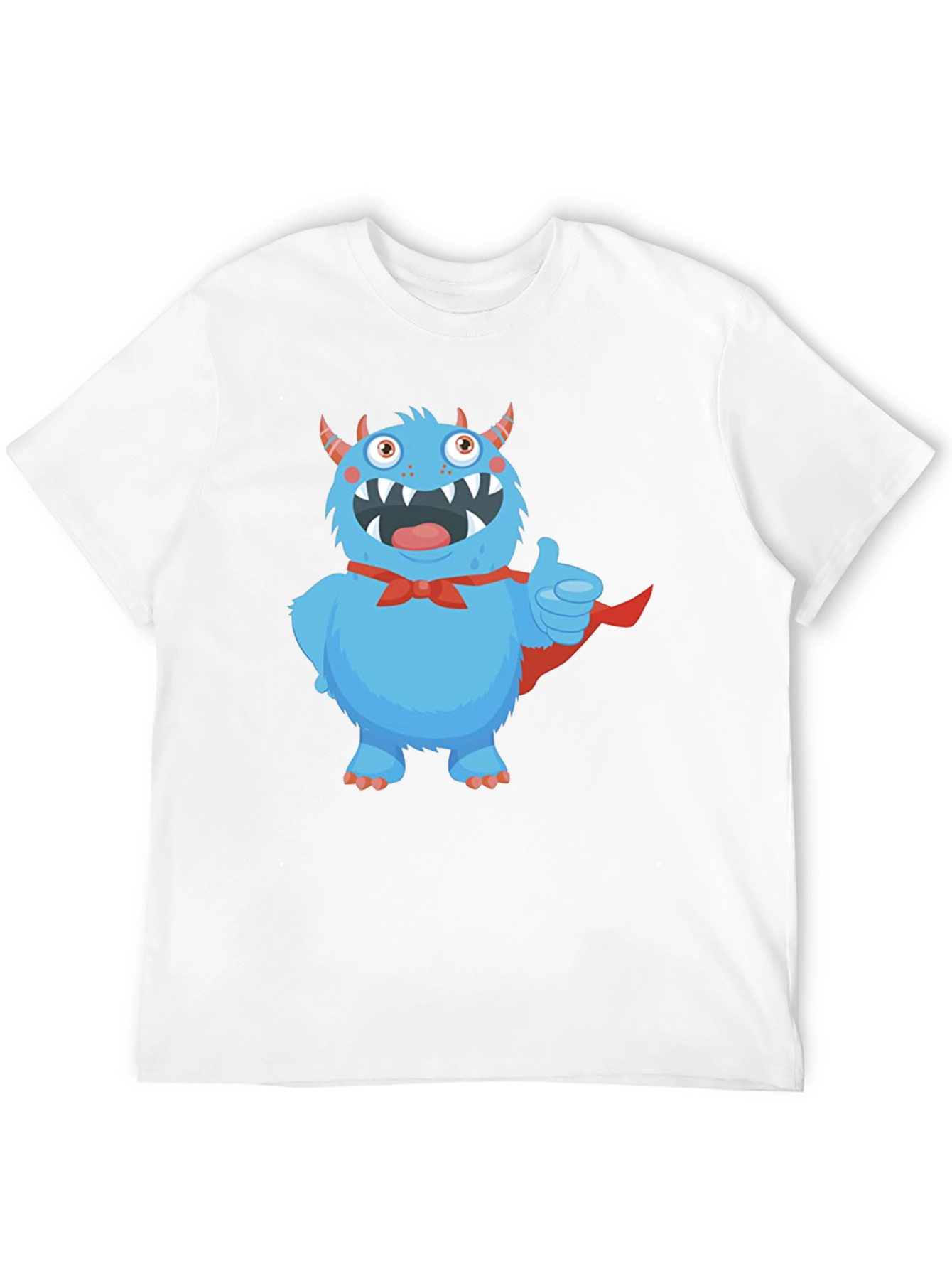 Monster Graphic Tee - Cute Blue Cartoon Character