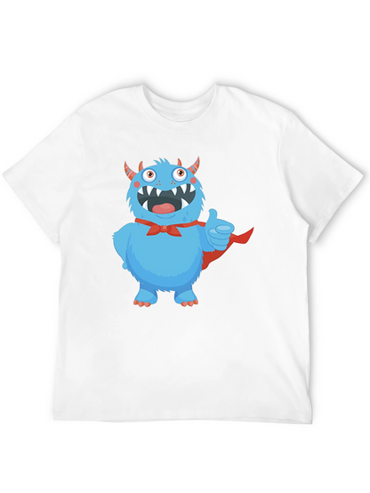 Monster Graphic Tee - Cute Blue Cartoon Character