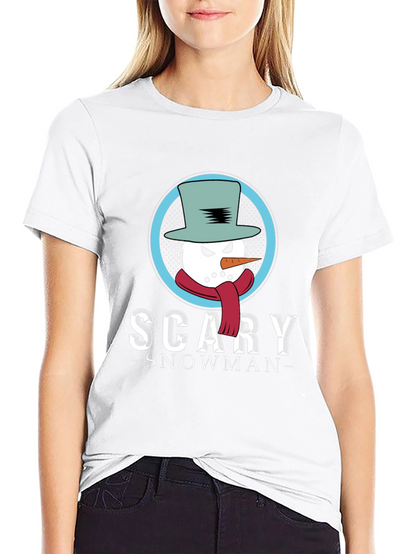 Scary Snowman Graphic T-Shirt