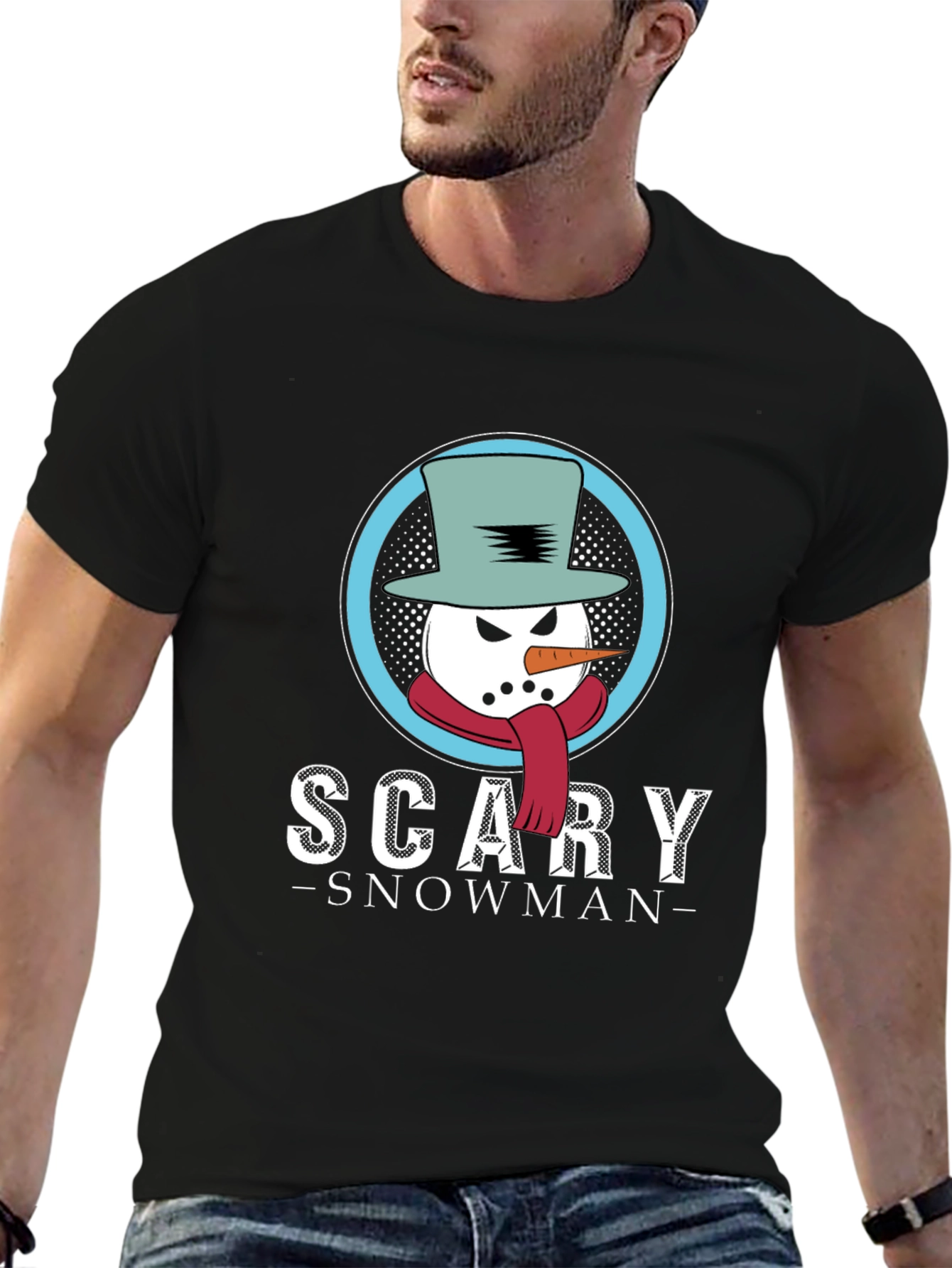 Scary Snowman Graphic T-Shirt
