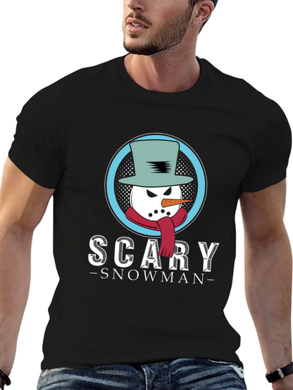 Scary Snowman Graphic T-Shirt