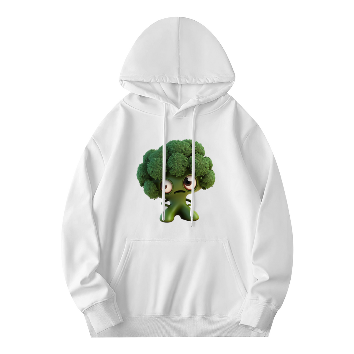 Stylish Pullover Hoodie - Funny Broccoli Character
