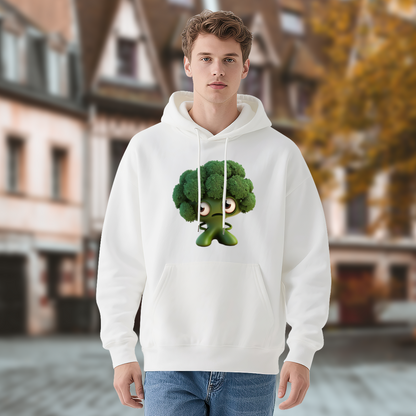 Stylish Pullover Hoodie - Funny Broccoli Character