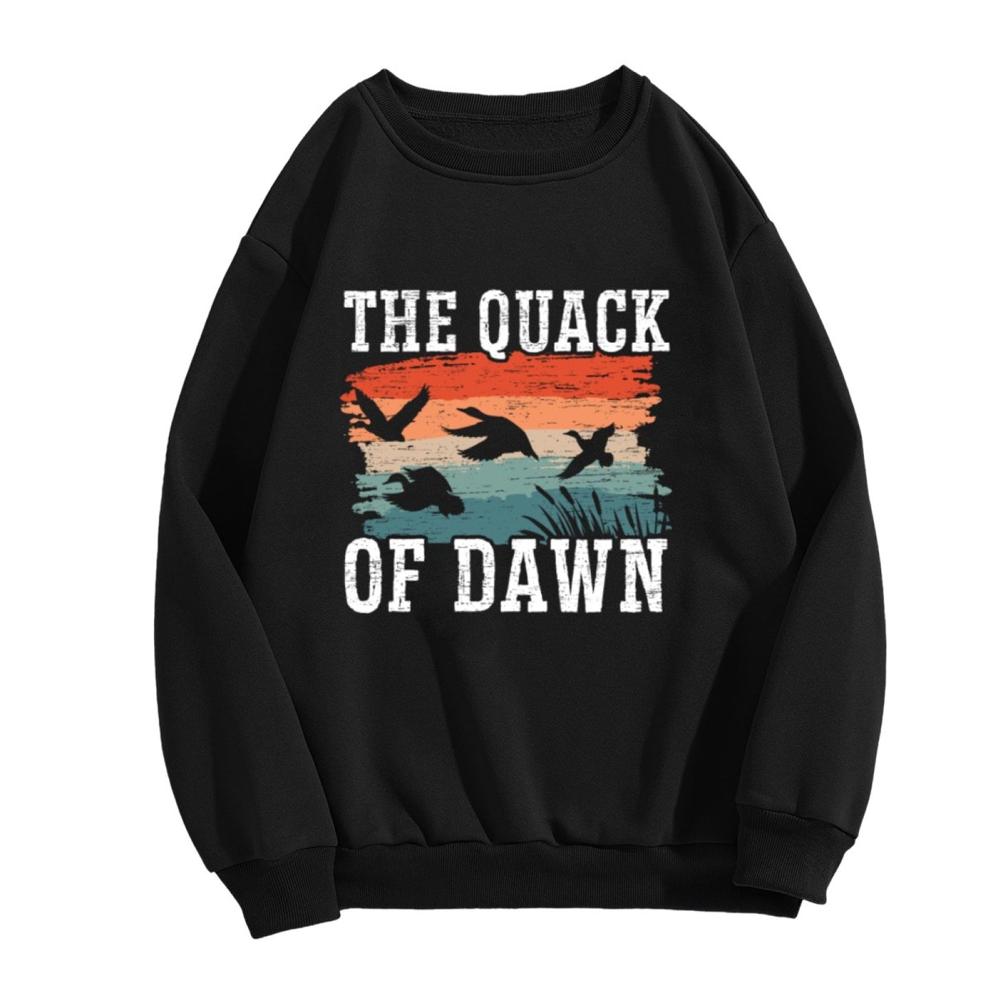 Retro Sunset Duck "The Quack of Dawn" Graphic Crewneck