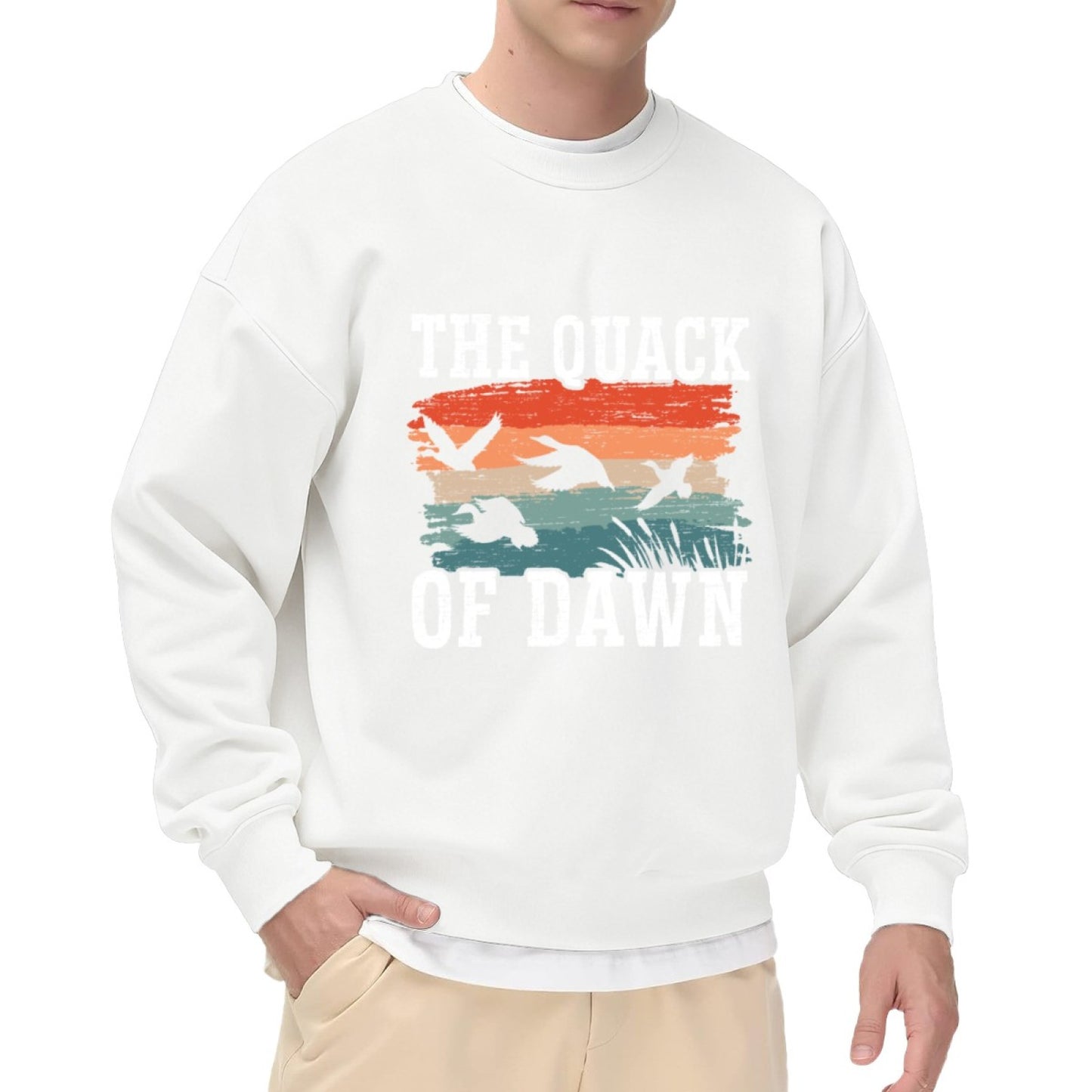 Retro Sunset Duck "The Quack of Dawn" Graphic Crewneck