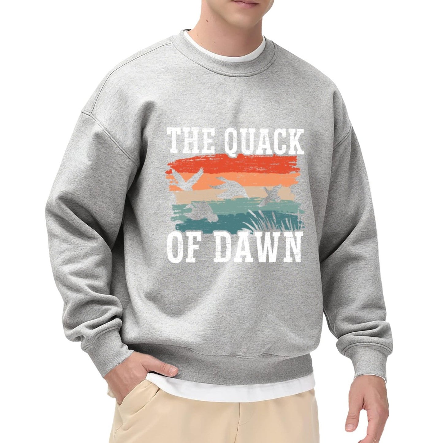Retro Sunset Duck "The Quack of Dawn" Graphic Crewneck