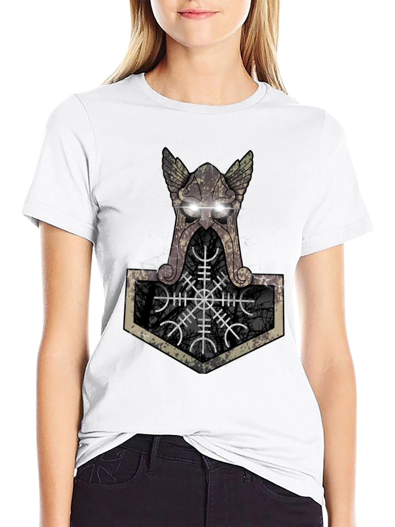 Viking Hammer Graphic Tee - Black