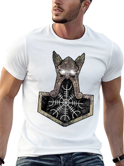 Viking Hammer Graphic Tee - Black