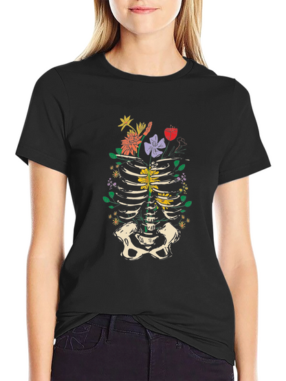 Floral Ribcage Anatomy T-Shirt