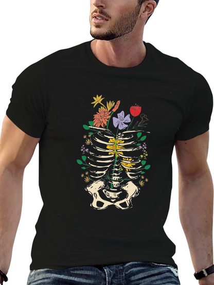 Floral Ribcage Anatomy T-Shirt