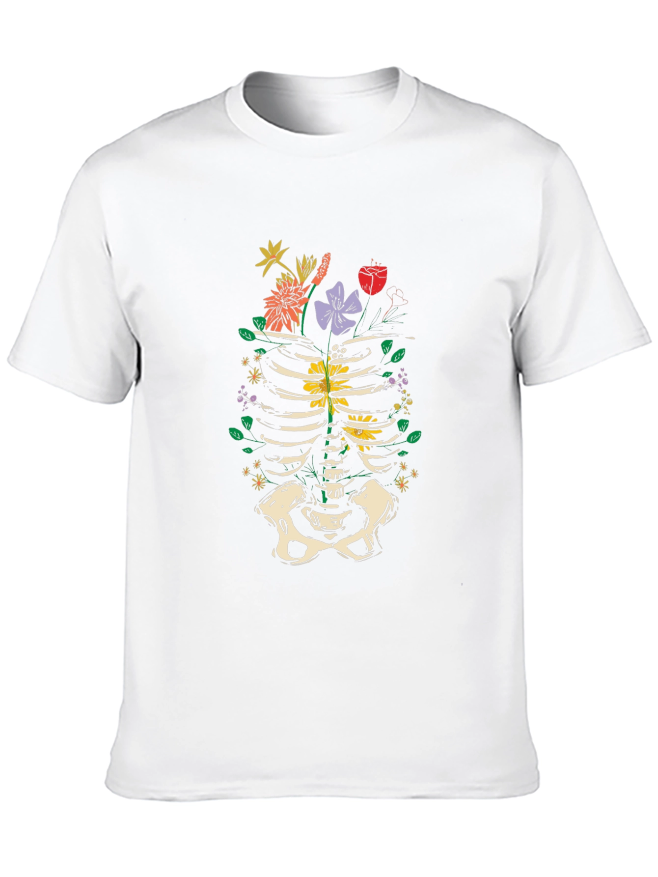 Floral Ribcage Anatomy T-Shirt
