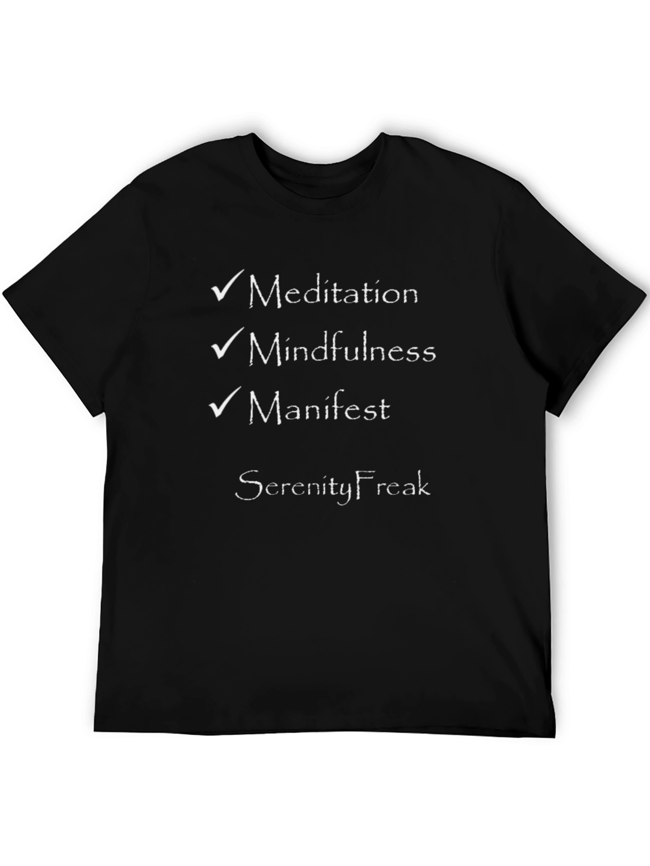 Meditation Mindfulness Manifest Black Graphic Tee