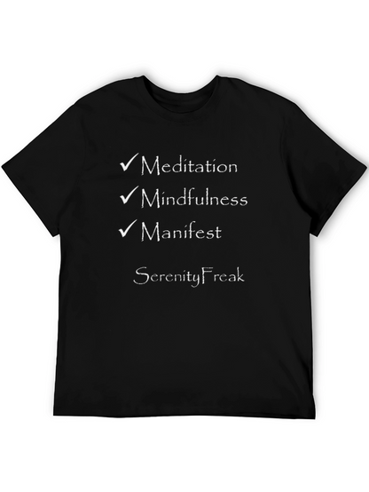 Meditation Mindfulness Manifest Black Graphic Tee